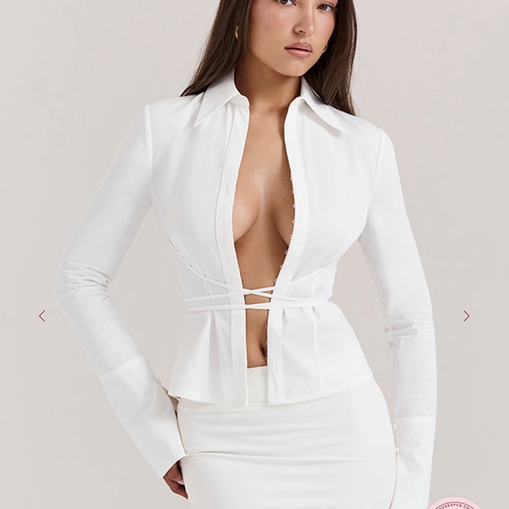 Elegant White Women's Top, House of Cb Moren Top. Never worn tried on only.